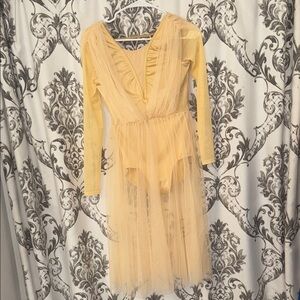 Yellow Long Sleeve Tulle Costume